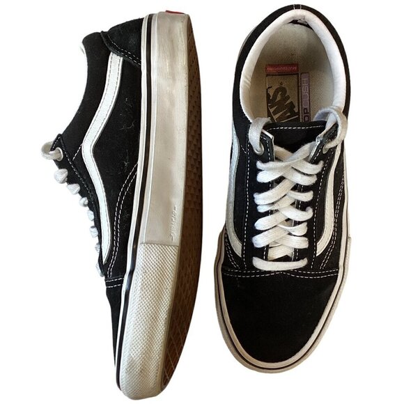 VANS Old Skool Off the Wall Skateboarding Black White Sneaker Men's 7.5 #294F - Picture 4 of 9